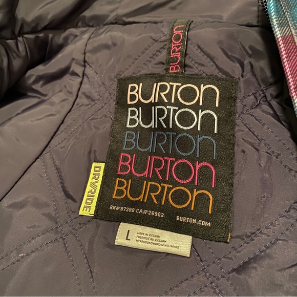 Burton, plaid women’s snowboarding Jacket, insulated, sz L - Picture 6 of 15
